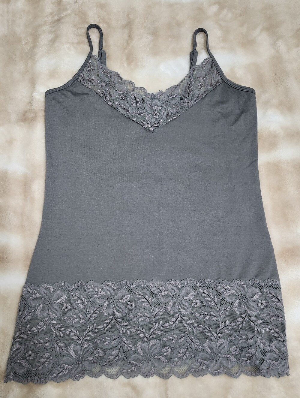 White House Black Market Lace Trim Shaper Chemise